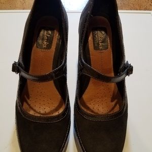 Clark's Mary Jane Suede & Patent Leather Pumps